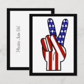 ハンドピースサイン - 赤白青 招待状 (正面/裏面)