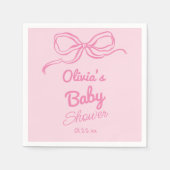 ハンドピ書ック弓ベビー女子シャワー スタンダードカクテルナプキン (正面)