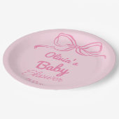 ハンドピ書ック弓ベビー女子シャワー ペーパープレート (アングル)