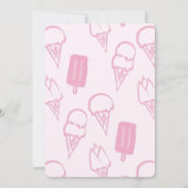 ハンドピ絵を描ックアイスクリームガール誕生日 招待状 (裏面)