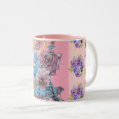 ハンドピ絵を描ックブルーブジーフローラマグ ツートーンマグカップ (正面右)