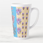 ハンドピ絵を描ンクブルーブジーフローララテマグ カフェラテマグ (右)