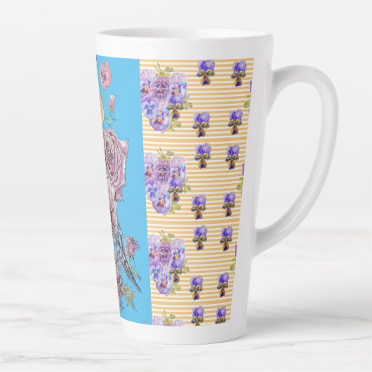 ハンドピ絵を描ンクブルーブジーフローララテマグ カフェラテマグ (右)