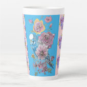 ハンドピ絵を描ンクブルーブジーフローララテマグ カフェラテマグ (正面)