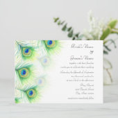 ハンドピ絵を描ーコックフェザー結婚式招待状 招待状 (スタンド正面)