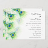 ハンドピ絵を描ーコックフェザー結婚式招待状 招待状 (正面/裏面)