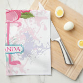 ハンドピ色彩の鮮やかックフラミンゴ キッチンタオル (四つ折り)