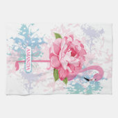 ハンドピ色彩の鮮やかックフラミンゴ キッチンタオル (横)