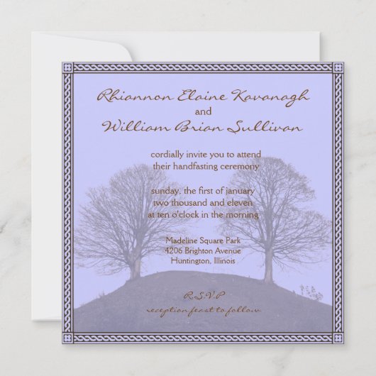 ハンドファスティングの招待状 招待状 (裏面)