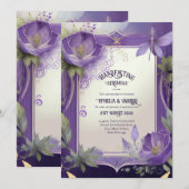 ハンドファスティング招待状 紫金 エーテリアル 招待状 (正面/裏面)