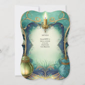 ハンドファスティング招待状 緑金 エーテリアル 招待状 (裏面)