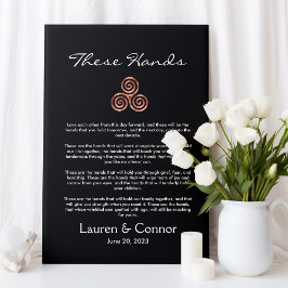 ハンドフェスティングスパイラルケルト結び目模様アイリッシュ結婚ズの誓い キャンバスプリント