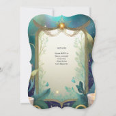 ハンドフェスティング招待状グリーン金ゴールドエーテル 招待状 (裏面)