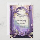 ハンドフェスティング招待状パープル金ゴールドエーテル 招待状 (正面)