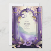 ハンドフェスティング招待状パープル金ゴールドエーテル 招待状 (裏面)