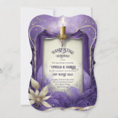 ハンドフェスティング招待状パープル金ゴールドエーテル 招待状 (正面)