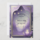 ハンドフェスティング招待状パープル金ゴールドエーテル 招待状 (正面)