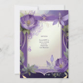 ハンドフェスティング招待状パープル金ゴールドエーテル 招待状 (裏面)