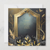 ハンドフェスティング招待状ブラック金ゴールドエーテル 招待状 (裏面)