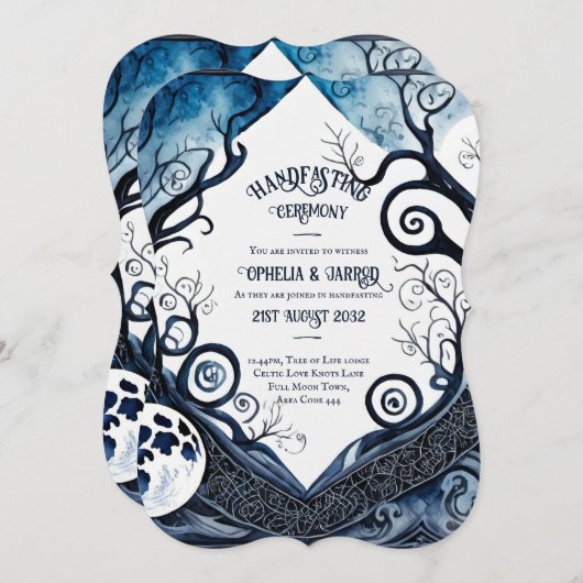 ハンドフェスト招待状ドロイドセルティックウィッカムーン 招待状 (正面/裏面)