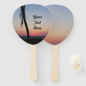 ハンドフカラフルァンによる熱帯の夕日 ハンドファン (正面&裏面)