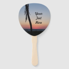 ハンドフカラフルァンによる熱帯の夕日 ハンドファン