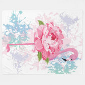 ハンドフラミ絵を描ンゴ フリースブランケット (正面(横))