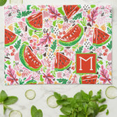 ハンドフ色彩の鮮やかルーツパターンモノグラム キッチンタオル (折り畳み)