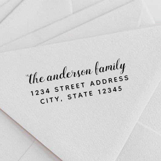 ハンドブラシスクリプトファミリ名差出人住所 セルフインキングスタンプ