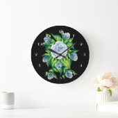 ハンドブル絵を描ーバラ丸時計 ラージ壁時計 (ホーム)