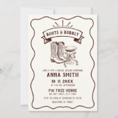 ハンドブ図解入りの、写真付きのーツ&バブリーかわいいブライダルシャワー 招待状 (正面)