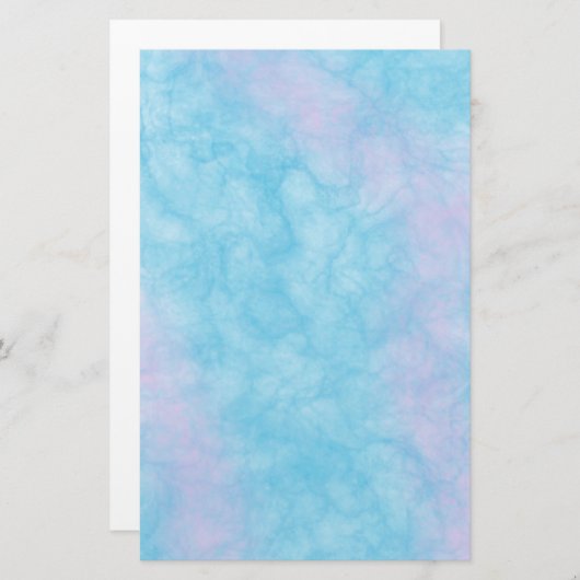 ハンドブ絵を描エレガントルーとピンクの大理石 便箋 (正面/裏面)