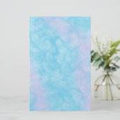 ハンドブ絵を描エレガントルーとピンクの大理石 便箋 (スタンド正面)