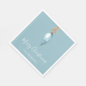 ハンドブ絵を描ルーウォーターの色のカスタムクリスマス スタンダードランチョンナプキン (角)