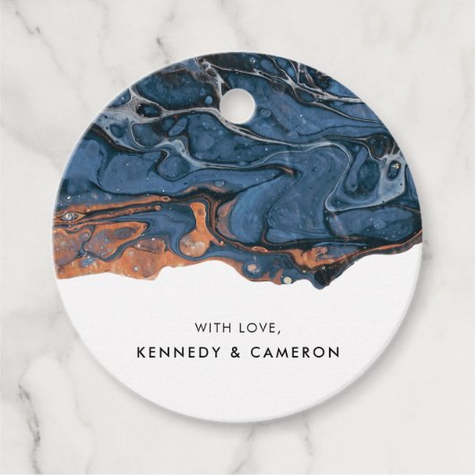 ハンドブ絵を描ルーマーブルメッセージカード フェイバータグ (正面)