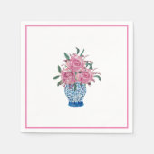 ハンドブ色彩の鮮やかルーとホワイトジンジャージャールナプキン スタンダードカクテルナプキン (正面)