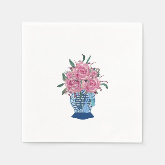 ハンドブ色彩の鮮やかルーとホワイトジンジャージャールナプキン スタンダードカクテルナプキン (正面)