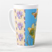 ハンドブ色彩の鮮やかルーイエローデッフォディルフローララテマグ カフェラテマグ (左アングル)