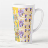 ハンドブ色彩の鮮やかルーイエローデッフォディルフローララテマグ カフェラテマグ (右)