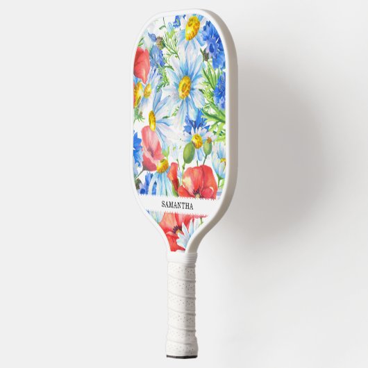 ハンドブ色彩の鮮やかルーデイジーとポピー園 ピックルボールラケット (左)