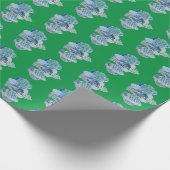 ハンドブ色彩の鮮やかルールとホワイトジンジャージャー ラッピングペーパー (角)