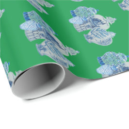 ハンドブ色彩の鮮やかルールとホワイトジンジャージャー ラッピングペーパー