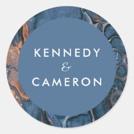 ハンドブ色彩の鮮やかルール大理石丸シール ラウンドシール