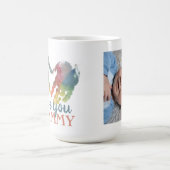 ハンドプリントハートおばあちゃんギフトスクエア写真 コーヒーマグカップ (中央)