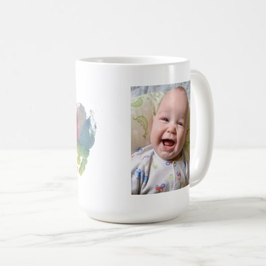 ハンドプリントハートCutest Toddlerベビー写真 コーヒーマグカップ (正面右)