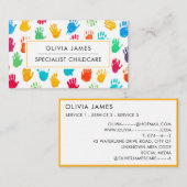 ハンドプリントベビーシッター託児デイサービスナニー 名刺 (正面/裏面)