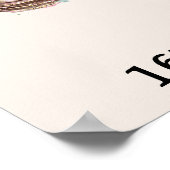 ハンドプリント ツリー ベイビー シャワー 水彩 オウル ネスト ポスター (角)