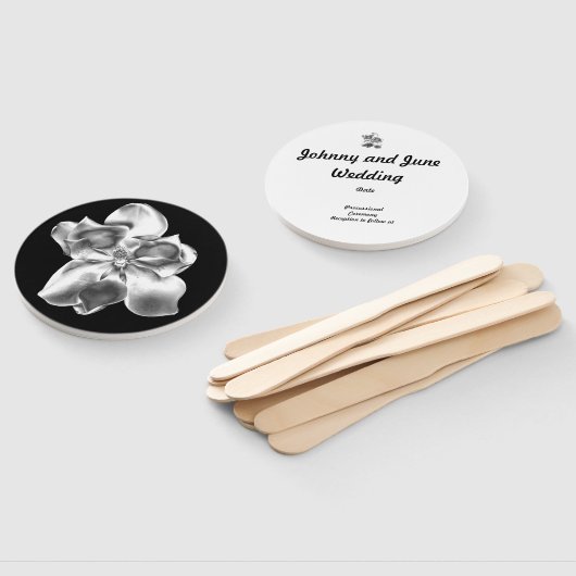 ハンドヘルドファンプログラム上のメタリックマグノリア花 ハンドファン (組立なし)