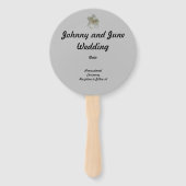 ハンドヘルドファンプログラム上の白いマグノリア花 ハンドファン (裏面)