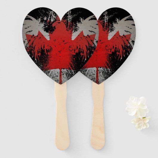 ハンドヘルドファン – イーグルのカナダ国旗の形状 ハンドファン (正面&裏面)